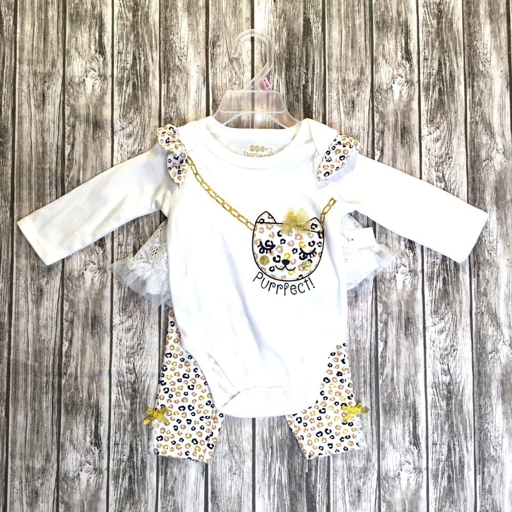 NEW Girls 6-9M Outfit Leopard Matching Set NWT - Picture 2 of 12